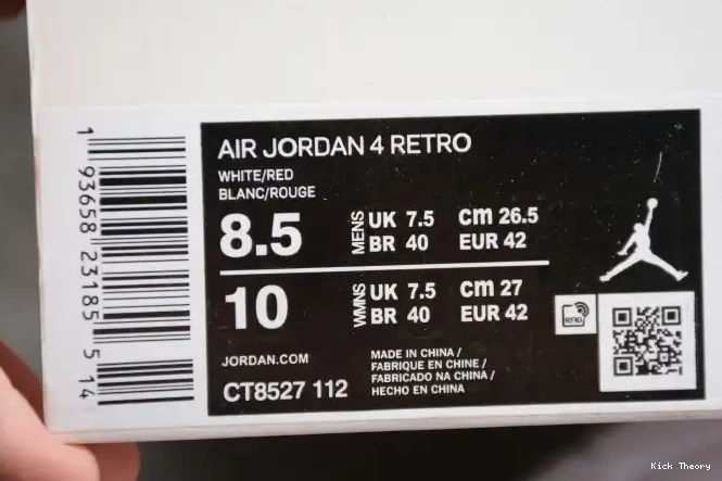 Kick Theory 4 CT8527-112 Air Metallic Red Jordan 0601